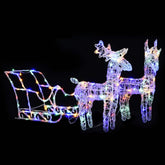 Reindeers & Sleigh Christmas Decoration 160 LEDs 51.2 Acrylic