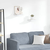 Wall Shelf Set of 2 Oak and White Honeycomb MDF, metal Small