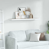 Wall Shelf Oak and White Honeycomb MDF, metal 31.5 x 9.3 x 1.5 in