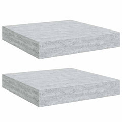 Wall Shelf Set of 2 Concrete grey Honeycomb MDF, metal
