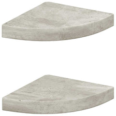 Wall Corner Shelf Set of 2 Concrete grey Honeycomb MDF, metal