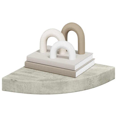 Wall Corner Shelf Set of 2 Concrete grey Honeycomb MDF, metal