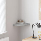 Wall Corner Shelf Concrete gray Honeycomb MDF 13.8 in corner size