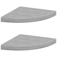 Wall Corner Shelf Set of 2 Concrete Grey Honeycomb MDF, Metal