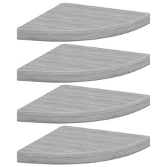 Wall Corner Shelf Set of 4 Concrete grey Honeycomb MDF, Metal