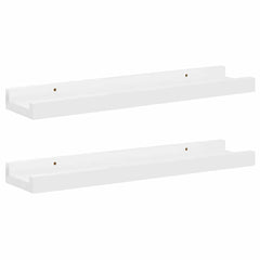 Wall Shelf Set of 2 High gloss white MDF 15.7x3.5x1.2 in