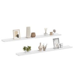 Wall Shelf Set of 2 High gloss white MDF