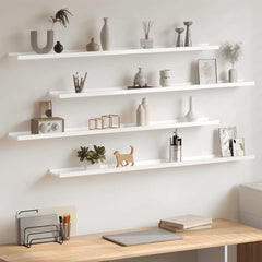 Wall Shelves 4 pcs High Gloss White 45.3x3.5x1.2