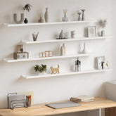 Wall Shelf Set of 4 White MDF 45.3 in Wall mounting