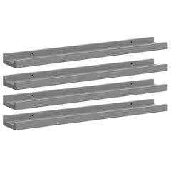 Wall Shelf Set of 4 Grey MDF 23.6 x 3.5 x 1.2 in Stylish Design