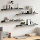Wall Shelf Set of 4 Grey MDF 23.6 x 3.5 x 1.2 in Stylish Design