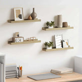 Wall Shelf Set of 4 Sonoma Oak MDF 15.7 x 3.5 x 1.2 in Modern
