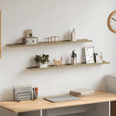 Wall Shelf Set of 2 White and sonoma oak