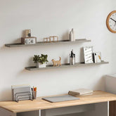 Wall Shelf Set of 2 Concrete Grey MDF 39.4 x 3.5 x 1.2 in