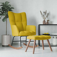 Rocking Chair With Stool Mustard yellow