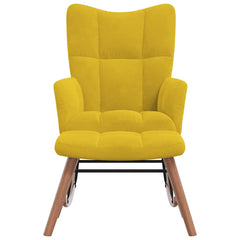 Rocking Chair With Stool Mustard yellow