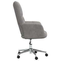 Relaxing Chair Light Gray Velvet (100% polyester), steel Standard
