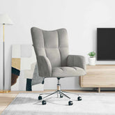 Relaxing Chair Light Gray Velvet (100% polyester), steel Standard