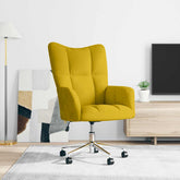 Relaxing Chair Mustard Yellow Velvet (100% polyester), Steel Medium