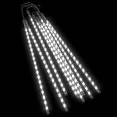 Eight 2-foot cold white LED meteor rain light tubes with falling star effect.