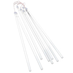 Eight 2-foot cold white LED meteor rain light tubes with wires and connectors.