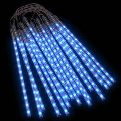 Blue 1ft LED meteor shower lights with 20 tubes and 480 total LEDs for indoor/outdoor use.