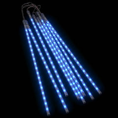 Eight 2ft blue LED tubes with a twinkling meteor shower effect for outdoor decoration.