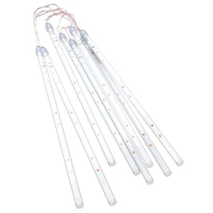 Eight 1ft colorful LED tubes designed for indoor and outdoor meteor shower lighting.