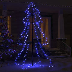 Bostome Christmas Cone Tree with 200 blue LED lights, 3x5 ft, suitable for indoor or outdoor use.
