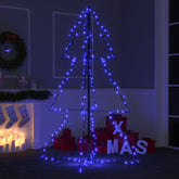 Bostome Christmas Cone Tree with 200 blue LED lights, 3x5 ft, suitable for indoor or outdoor use.