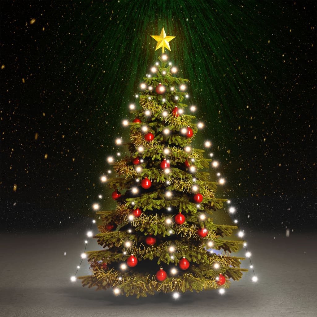 Net of 150 cold white LED lights for Christmas trees, 59.1 inches wide.