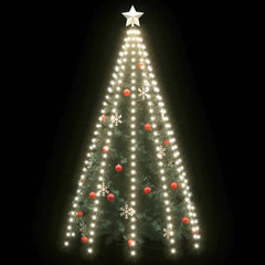Net of 300 cold white LED lights designed for draping over a 118-inch Christmas tree.