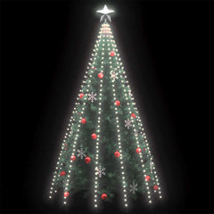 500 cold white LED Christmas tree lights with 8 modes, 196.9 inches long for indoor/outdoor use.