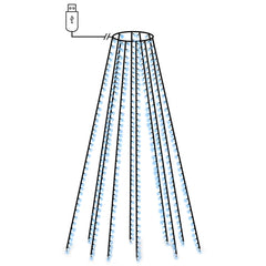 Tree Light Blue, Dark Green PVC 197 in Water-resistant