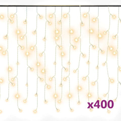 Curtain Icicle Light Warm White Plastic, copper Large
