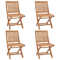 Patio Chair Set of 4 Natural teak wood Solid teak wood Standard