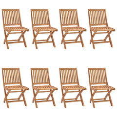Garden Chair Set of 8 Grey Teak Teak wood, Polyester Standard