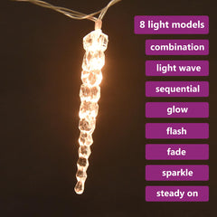 Icicle Light Set of 40 Warm White Acrylic