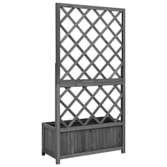 Bostome black firwood garden trellis planter with a spacious flower box and built-in trellis.