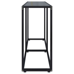Console Table Black Tempered glass, powder-coated steel