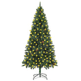 Artificial Pre-lit Christmas Tree with Pine Cones Green 82.7