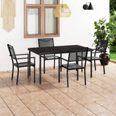 Outdoor Dining Set Black and Anthracite