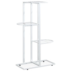 Plant Stand White Metal Medium Shelving Plant Stand
