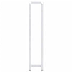 White steel towel rack, 4.9 x 4.9 x 23.6 inches, with slim vertical bars.