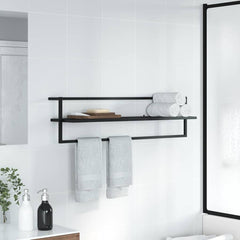 Towel Rack Black Iron 37.4 in x 9.8 in x 8.7 in Towel Rack