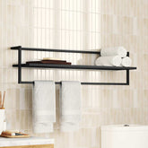 Towel Rack Black Iron 37.4 in x 9.8 in x 8.7 in Towel Rack