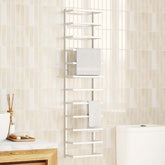 Towel Rack White Steel 9.4 in x 4.7 in x 37.8 in Towel Rack