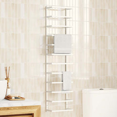 Towel Rack White Steel 9.4 in x 4.7 in x 37.8 in Towel Rack