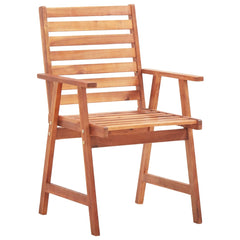 Patio Chair Set of 6 Wood and Green Cushion