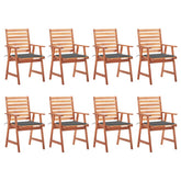 Outdoor Chair Set of 8 Anthracite, Brown
